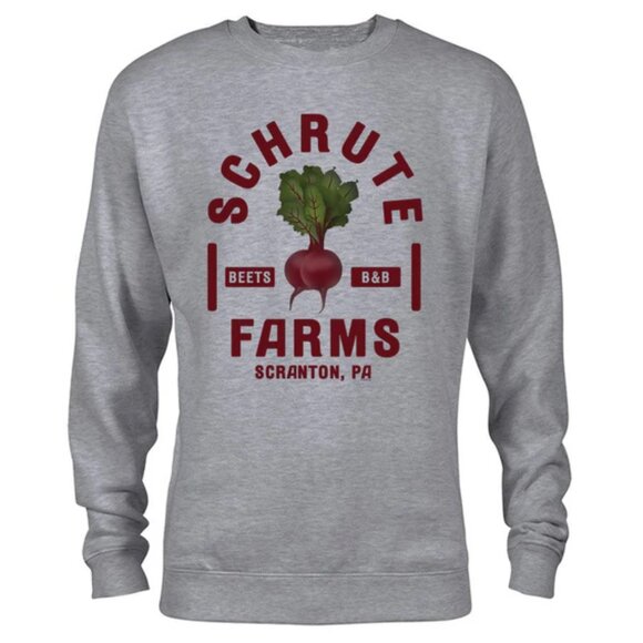 The Office Schrute Farms Crew Neck Sweatshirt Grey Size L - Picture 1 of 6